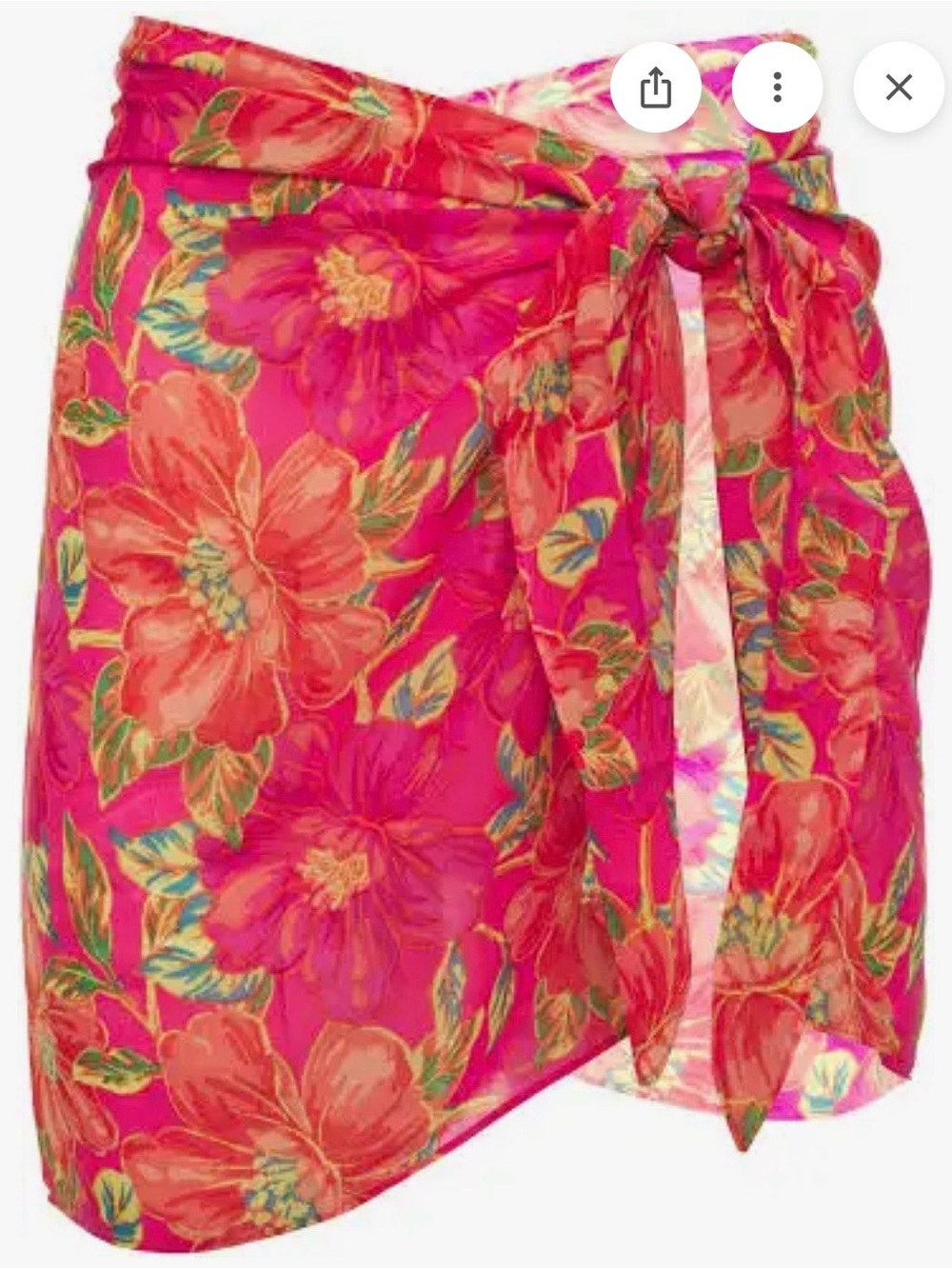 Beach Riot Bright Pink Floral Swim Sarong Cover-Up Plus Size New In Package